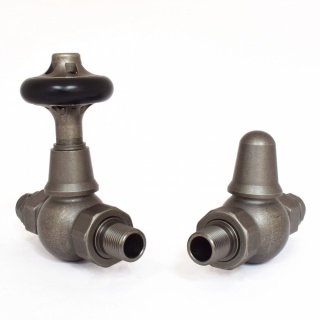 Admiral Straight Cast Iron Radiator Valve - Pewter